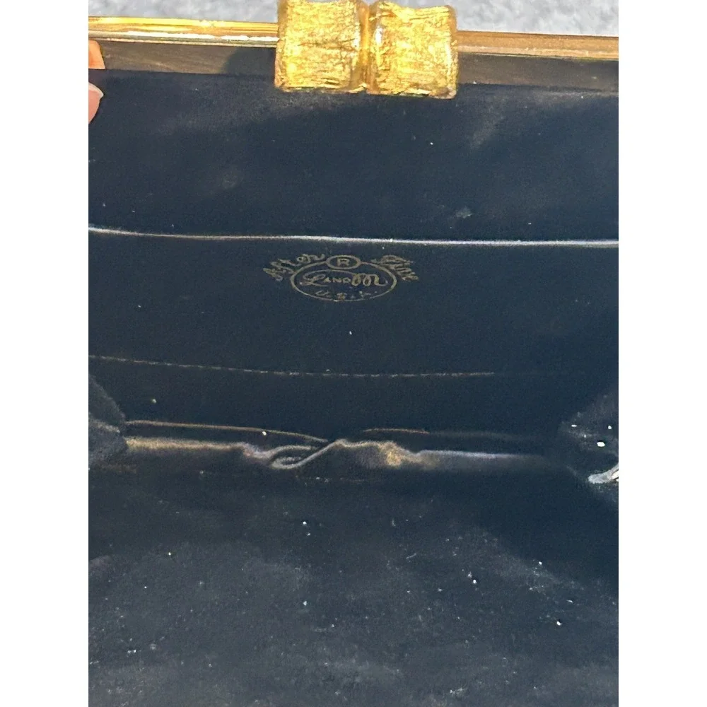 AFTER FIVE BLACK FAUX ALLIGATOR HANDBAG PURSE CHANGE PURSE VINTAGE Clutch Glam